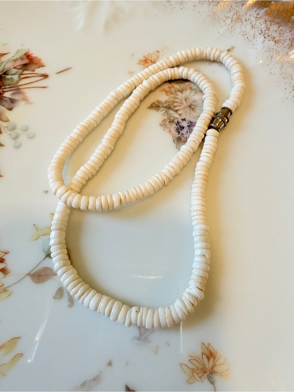 Native American Ivory Heishi Shell Beaded Necklace Chocker Bracelet Mothers Day